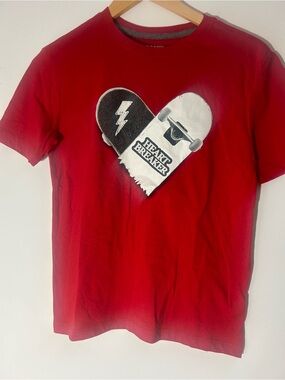 Skateboard punk red graphic tee old navy NWOT